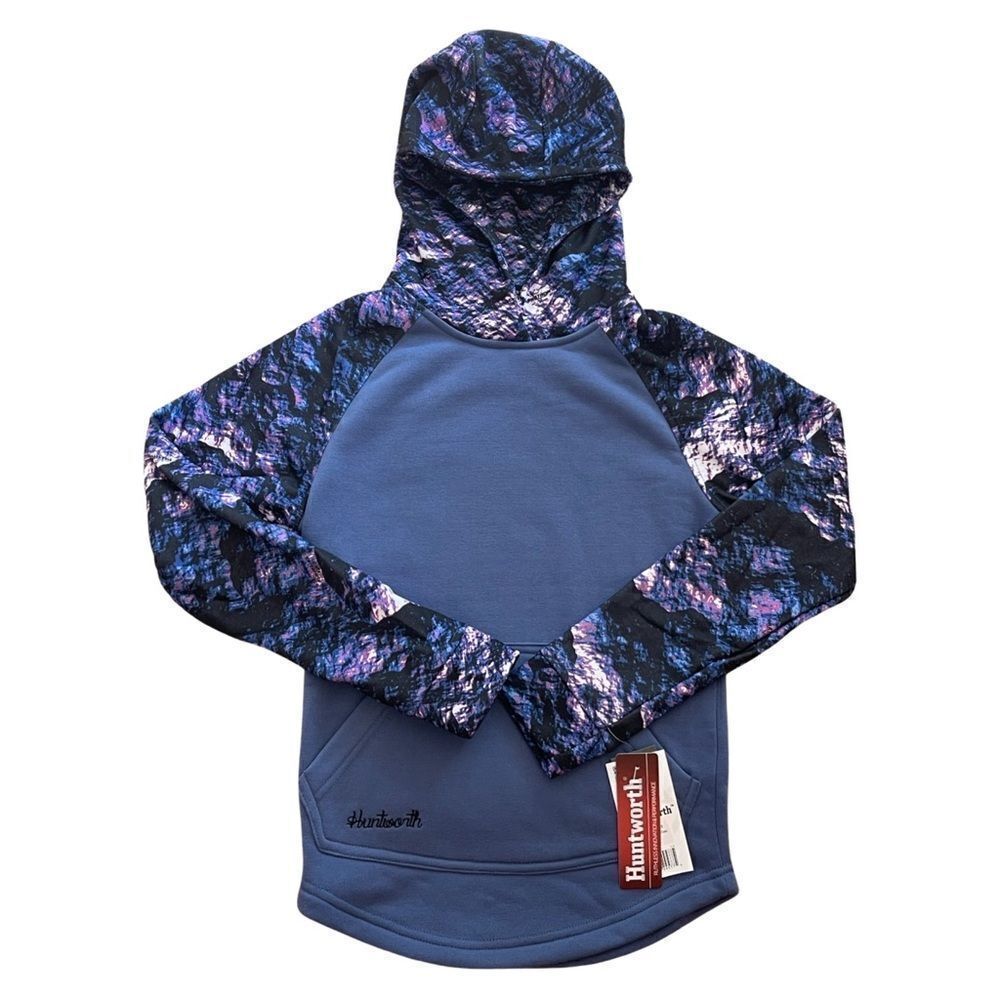 Huntworth Girl’s 2-Tone Lifestyle Camo Fleece Hoodie • SM • Lilac/Vixen - Picture 9 of 10